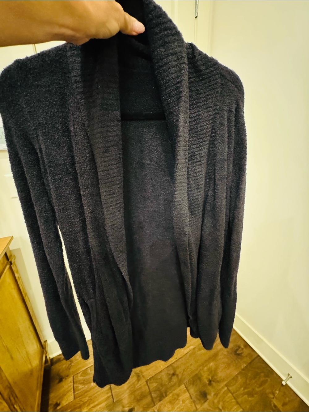 Barefoot Dreams Women's Black Open-Front Cozy Cardigan